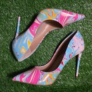 Steve Madden Vala Pump in Baby Blue Multi Womens 9